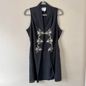 Vintage 90s Neiman Marcus Tank Black Military Marching Vest